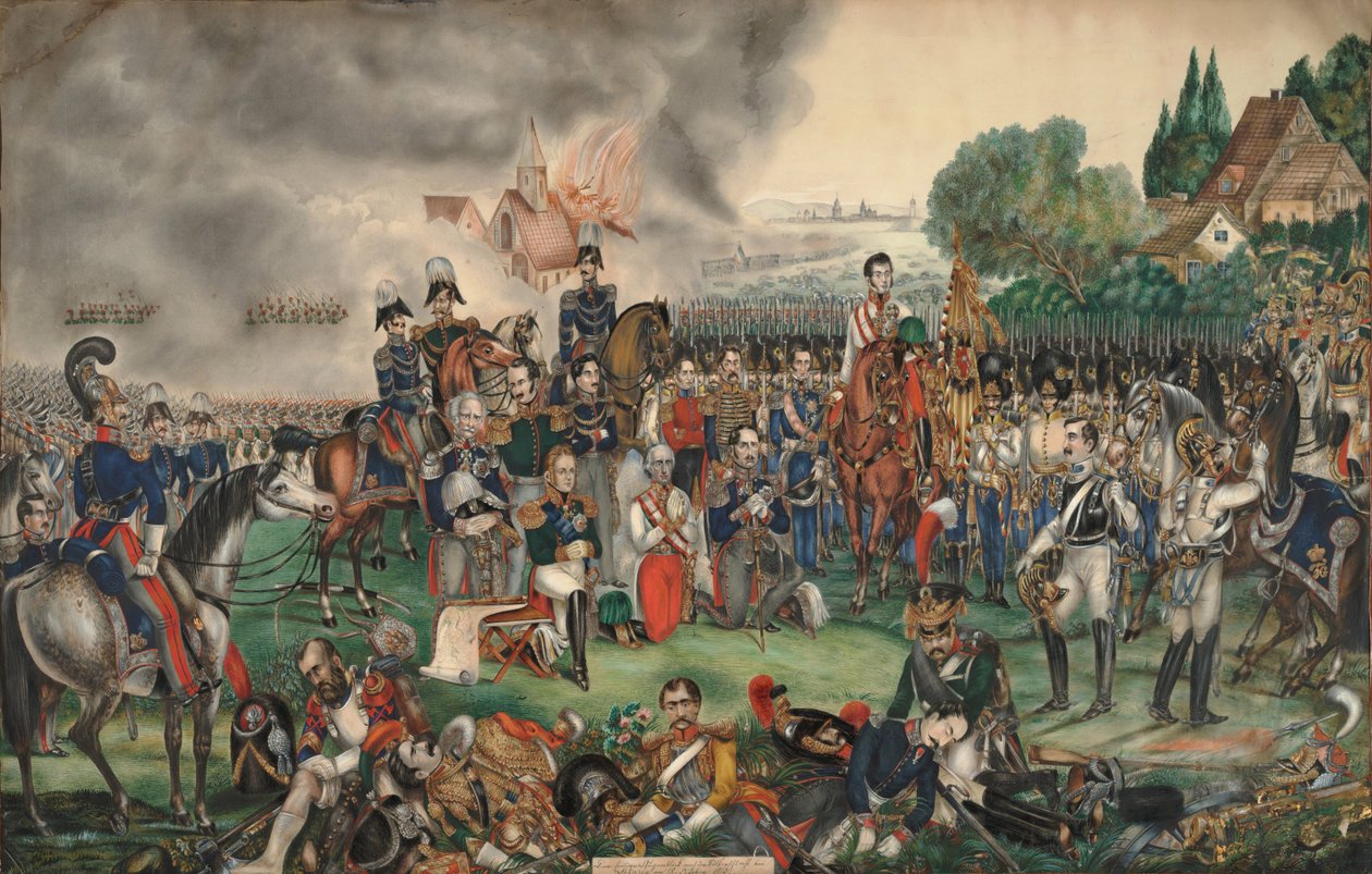 Egy szent pillanat a nemzetek csatája után 1813. október 18-án alkotó: Unbekannt