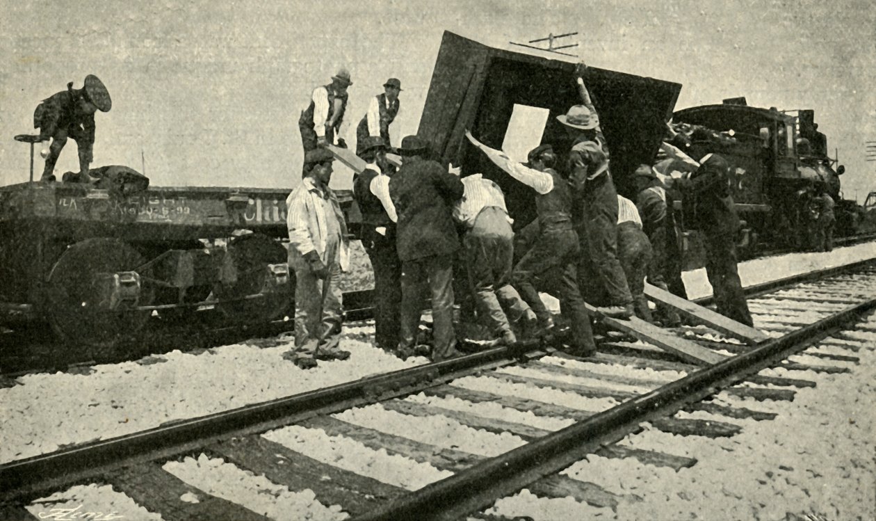 Egy különleges áruvonat viszi a sínekre, 1901. alkotó: Unbekannt