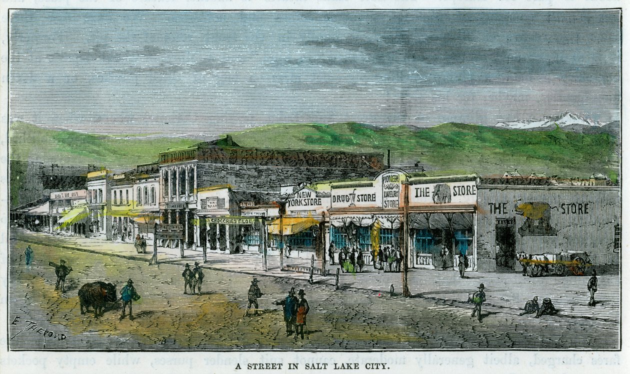 Egy utca Salt Lake Cityben, Utah államban, 1880 alkotó: Unbekannt