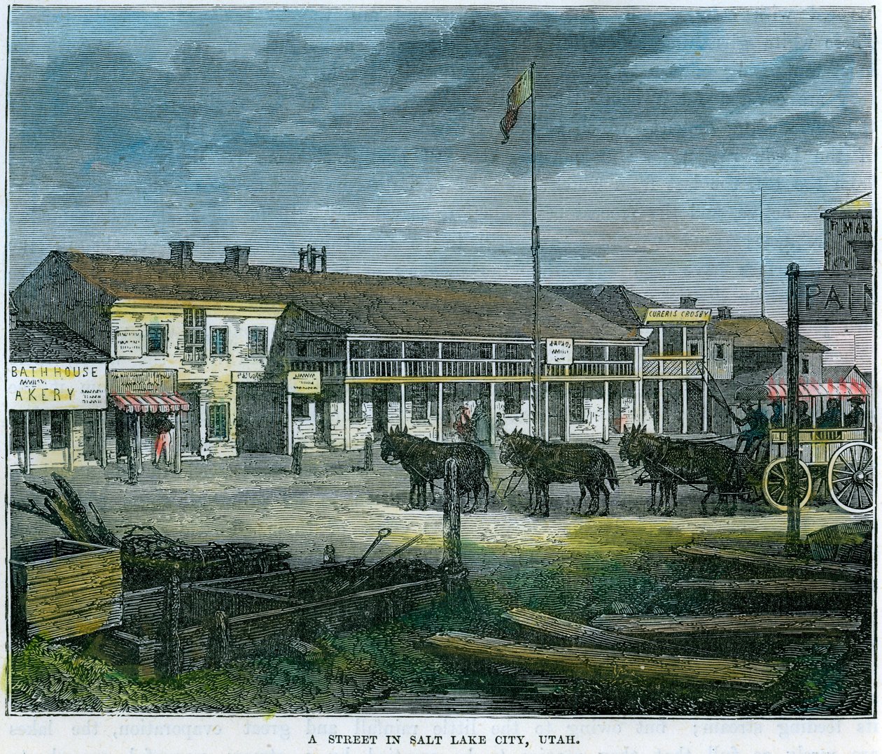 Egy utca Salt Lake Cityben, Utah államban, 1880 alkotó: Unbekannt
