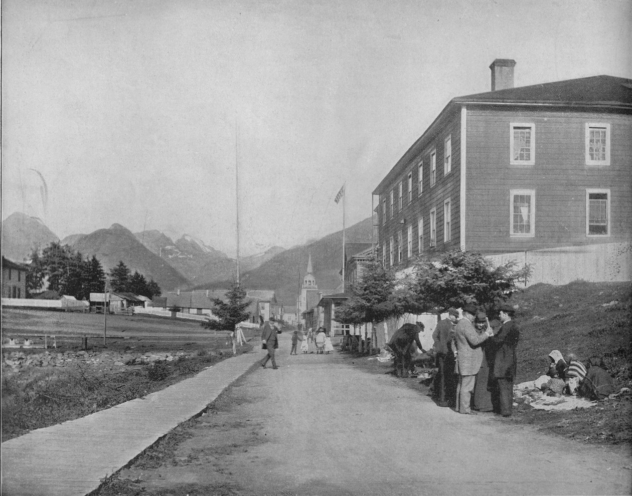 Egy utca Sitkában, Alaszkában, 1897. alkotó: Unbekannt
