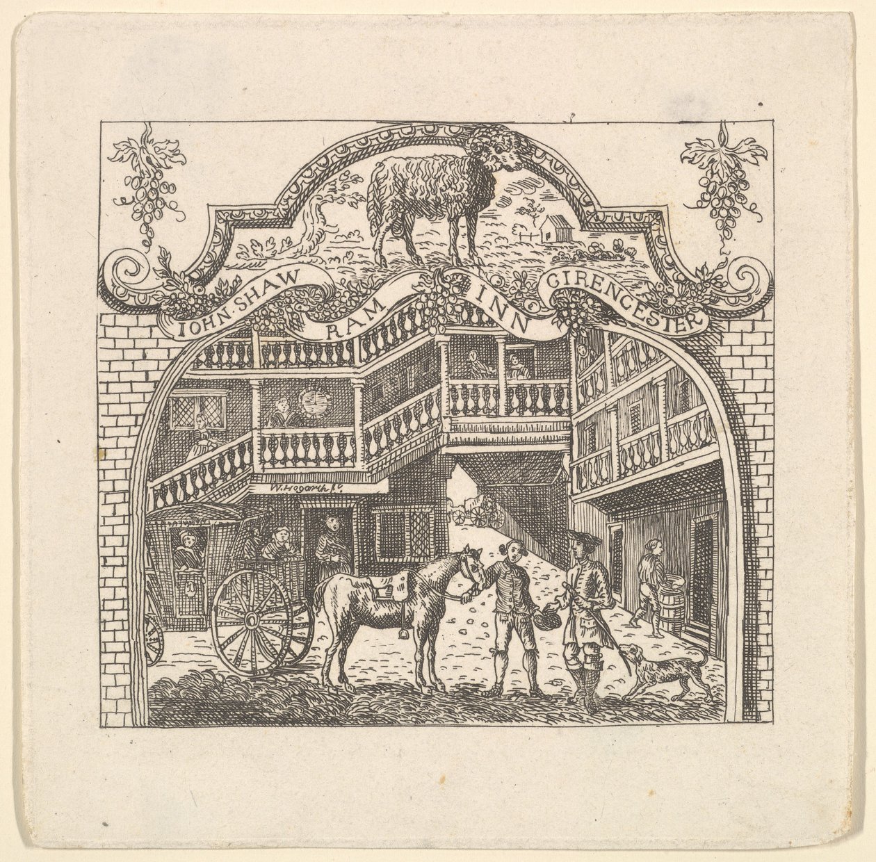 Egy kocsmakártya John Shaw számára, 1790-es évek. alkotó: Unbekannt
