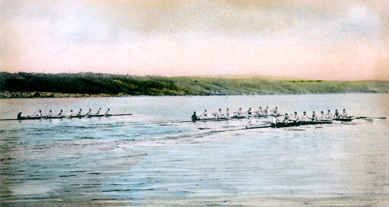 A Cornell Crews próbapörgetése a Cayuga-tavon, 1906 alkotó: Unbekannt