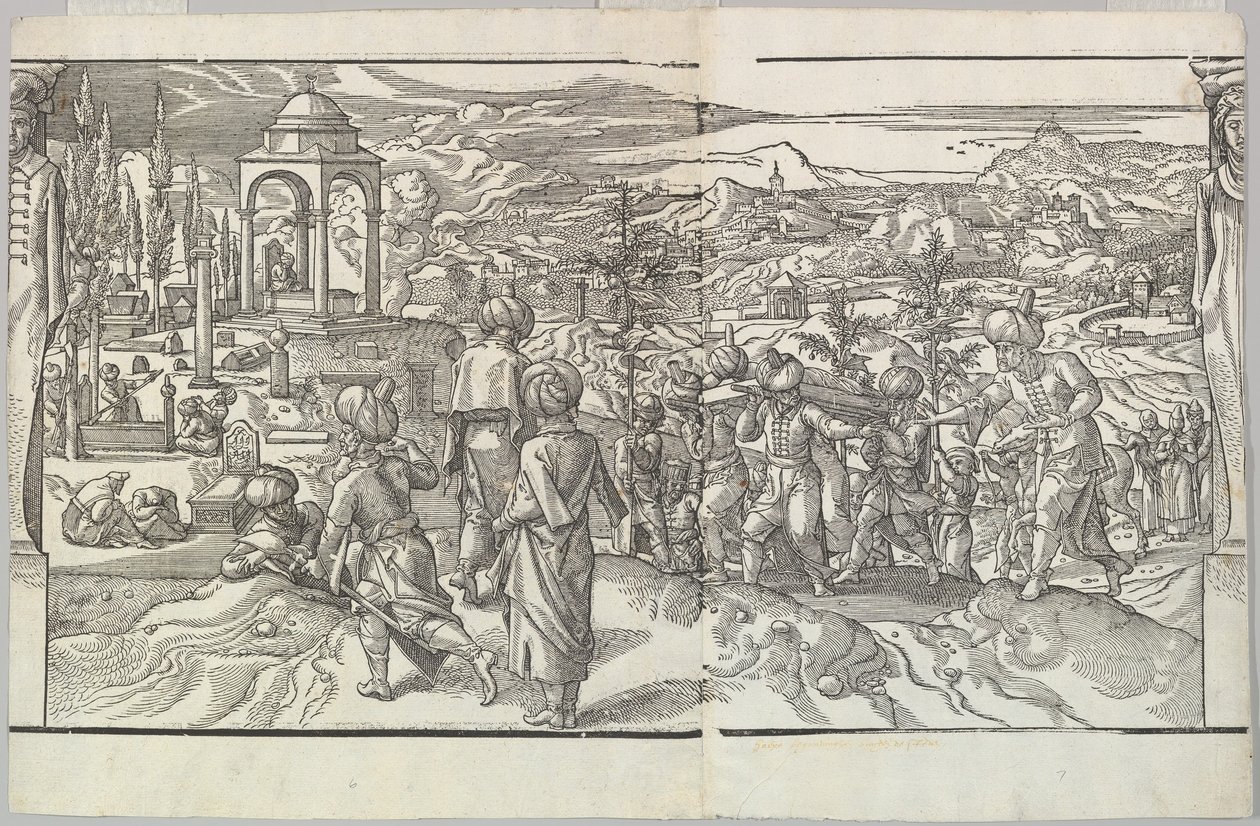 Török temetés a Ces Moeurs et fachons de faire de Turcz Customs and Fas... frízből, 1553. alkotó: Unbekannt