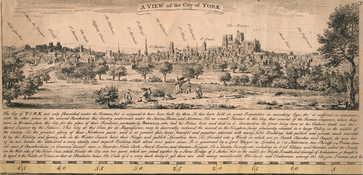 Kilátás York városára, 1770-es évek. alkotó: Unbekannt