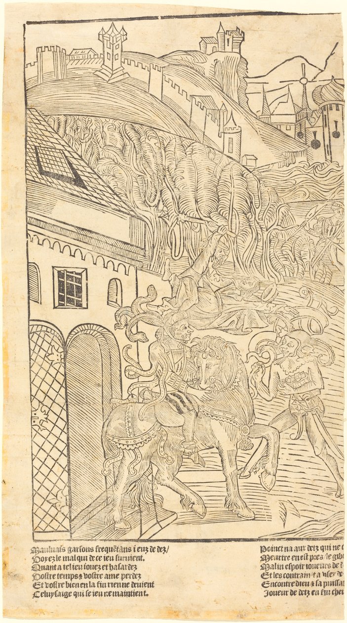 Figyelmeztetés a kockajáték ellen, c. 1500. alkotó: Unbekannt