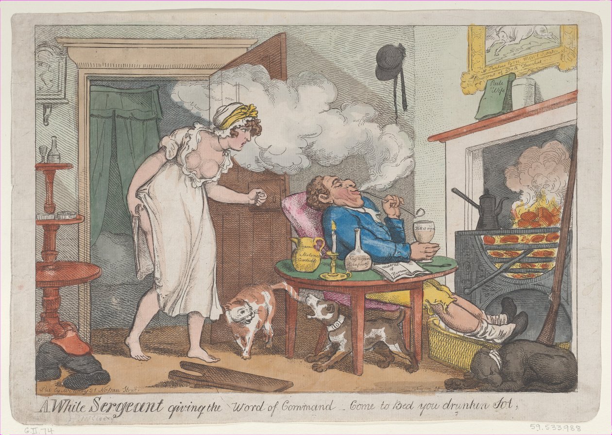 Egy fehér őrmester a parancsszót kiadó - Gyere ágyba te részeg sot, 1807. május 2..., május 25. alkotó: Unbekannt