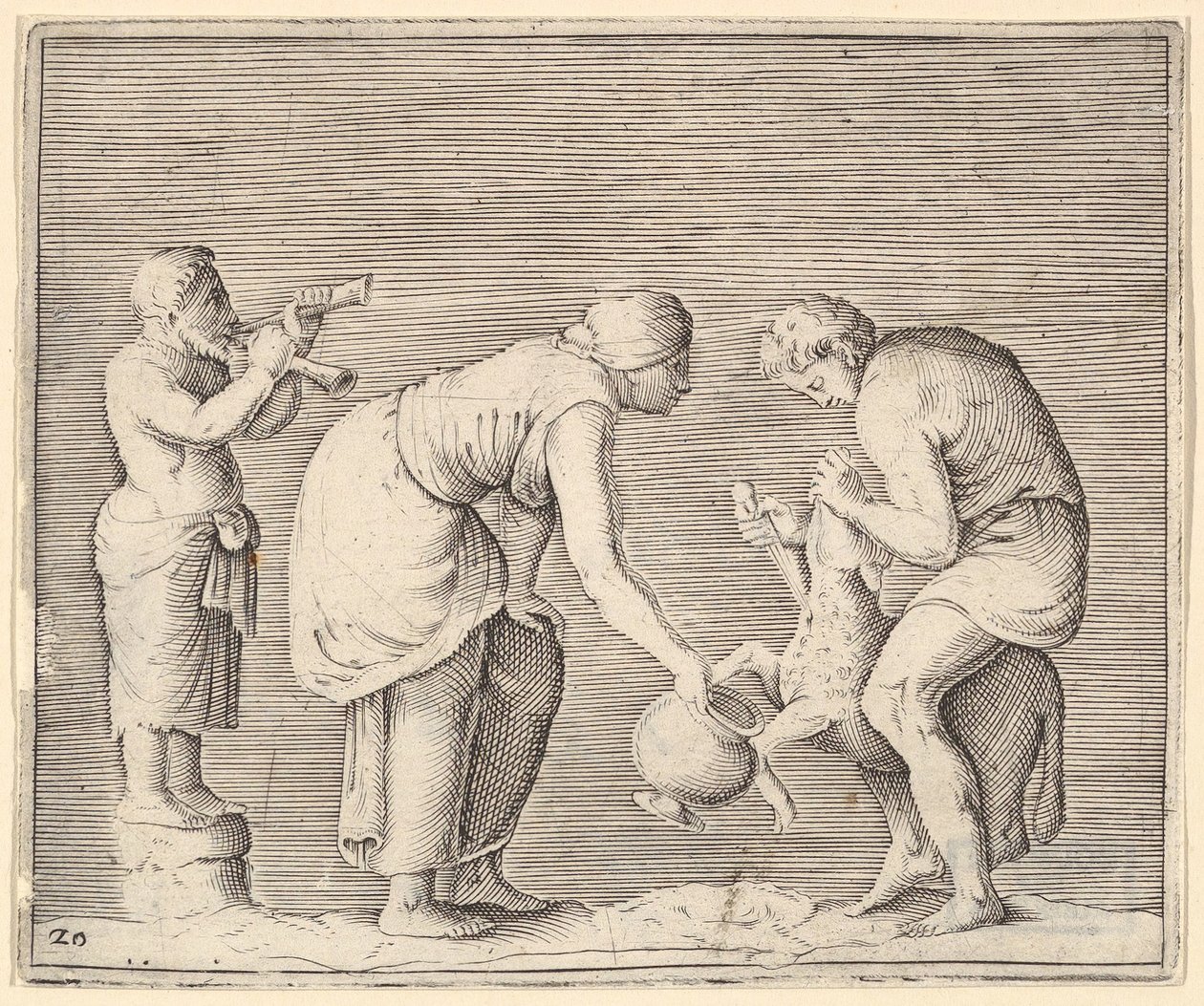 Egy bárány vért gyűjtő nő, kb. 1599-1622. alkotó: Unbekannt