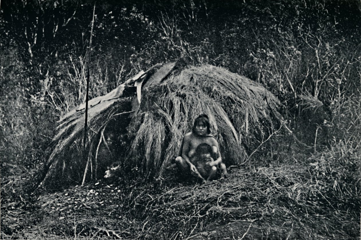 Egy Yaghan kunyhó Fuegiában, 1911 alkotó: Unbekannt