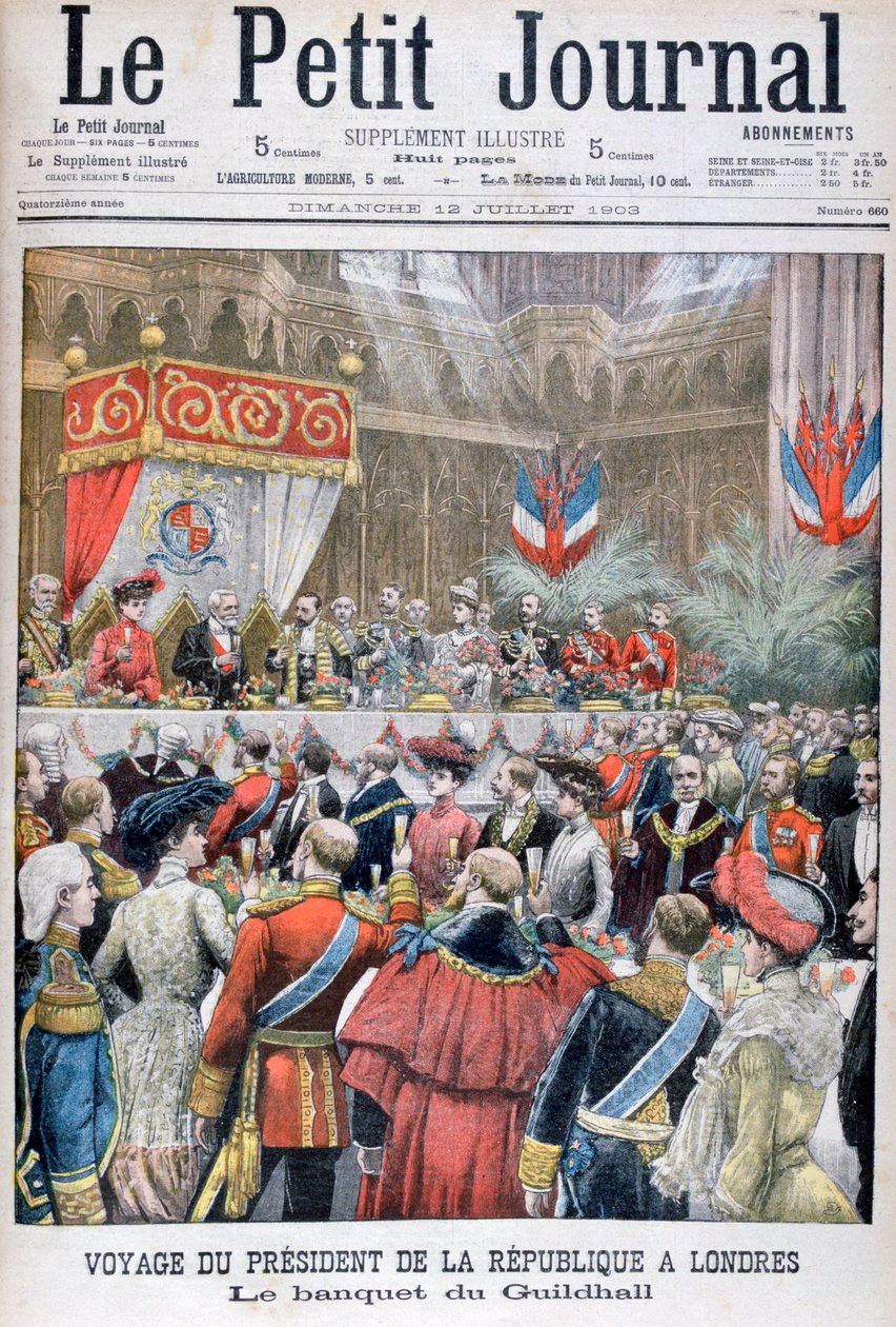 Bankett a vendég francia elnöknek, Guildhall, London, 1903 alkotó: Unbekannt