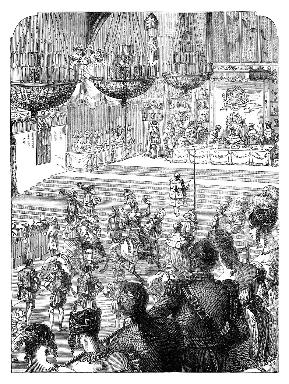 IV. György király koronázását ünneplő bankett a Westminster Hallban, 1821 c1895 alkotó: Unbekannt