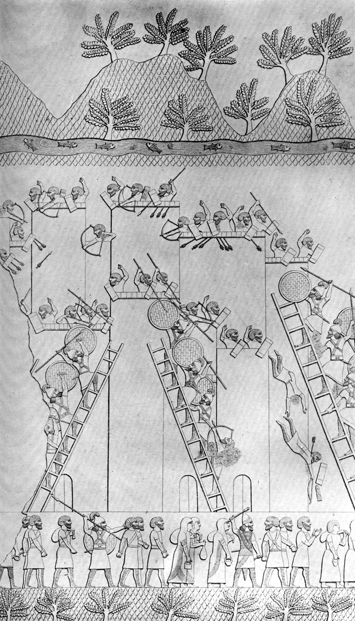 Az asszírok által elfoglalt város, 1853, 1900-1920 alkotó: Unbekannt