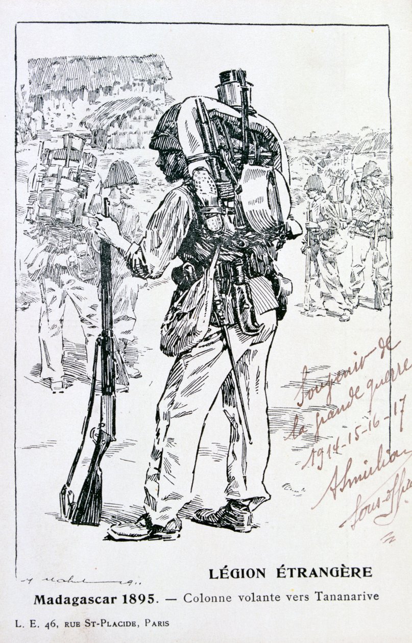 A Francia Idegenlégió hadoszlopa a madagaszkári Tananarive felé nyomul, 1895 alkotó: Unbekannt