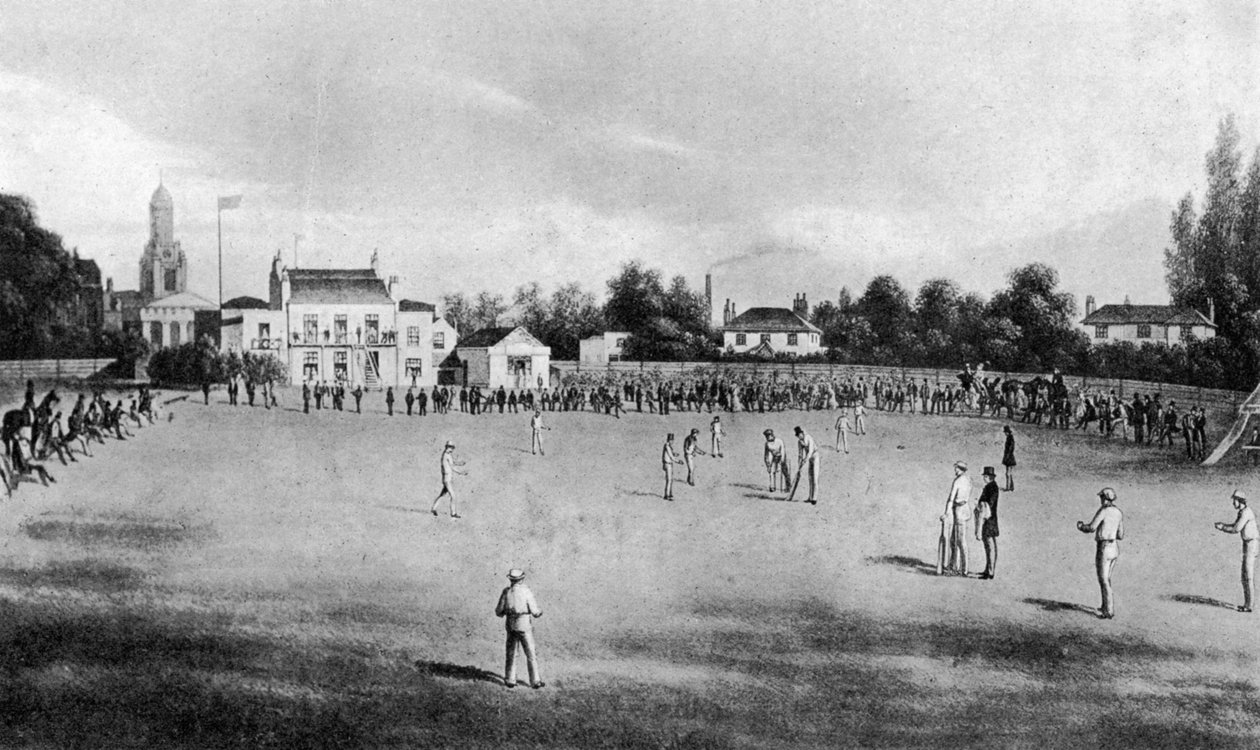 Krikettmérkőzés folyamatban a londoni Kennington Ovalban, 1848 1912 alkotó: Unbekannt