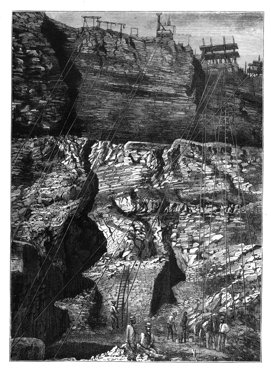 Gyémántbánya Kimberley-ben, Griqualand West, Northern Cape, Dél-Afrika, 1890 alkotó: Unbekannt