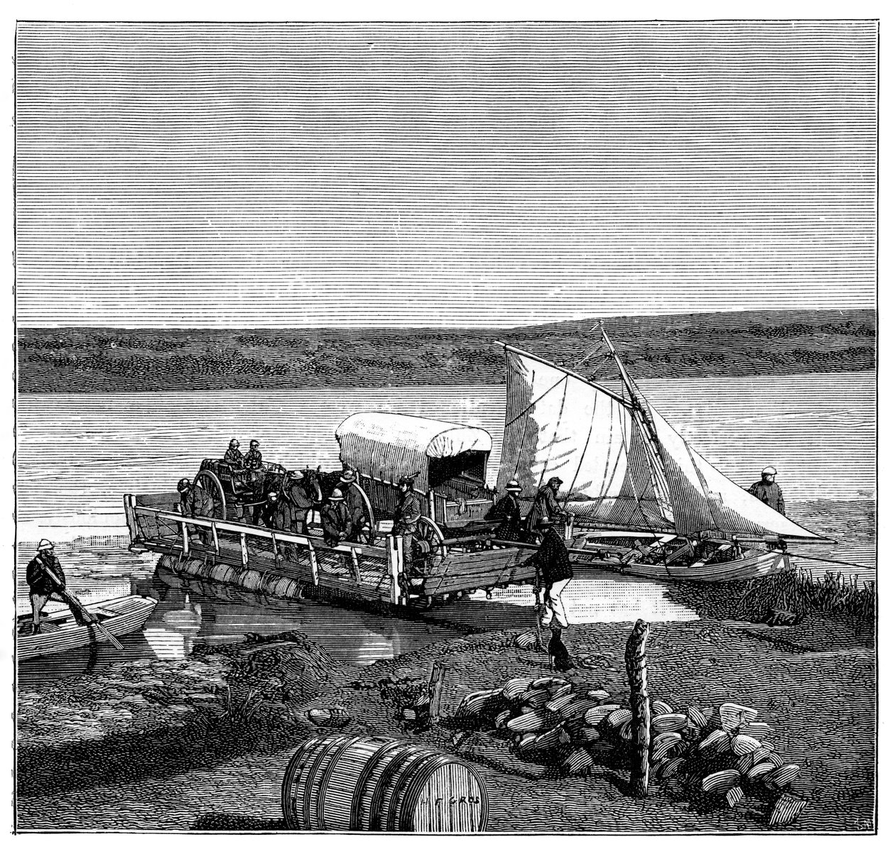 Komp a Vaal folyón, Transvaal, Dél-Afrika, 1890 alkotó: Unbekannt
