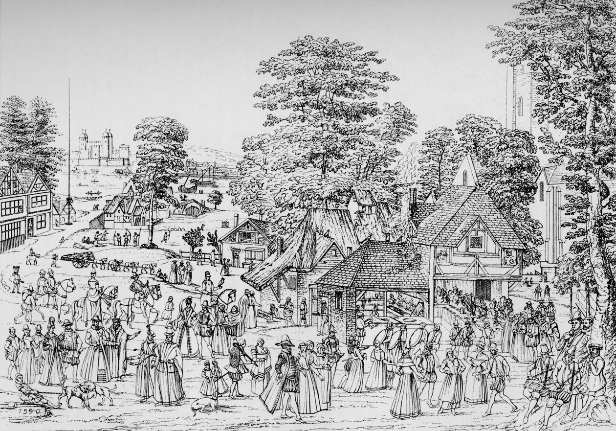 Ünnep Horselydownban, Southwarkban, 1590-ben, 1904-ben alkotó: Unbekannt