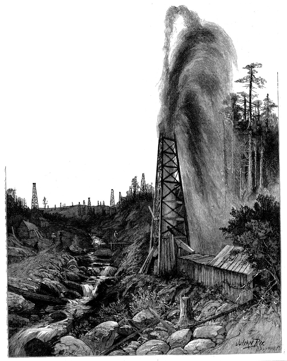 Egy dagasztó a pennsylvaniai olajmezőkön, USA, 1886 alkotó: Unbekannt