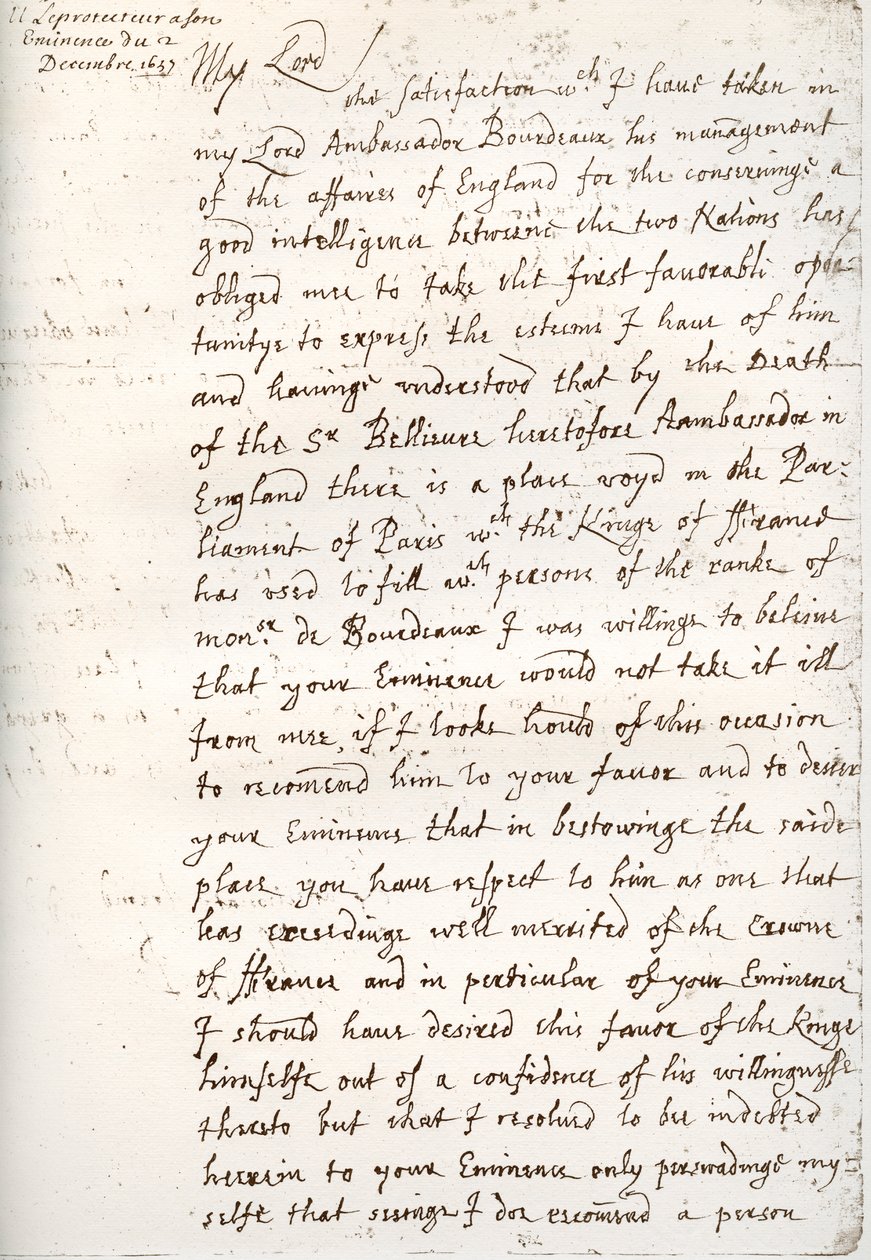 Oliver Cromwell levele Mazarin bíboroshoz 1657. december 4-én, 1899. alkotó: Unbekannt