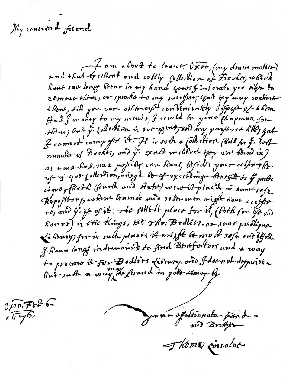 Thomas Lincoln levele, 1676 1840 alkotó: Unbekannt