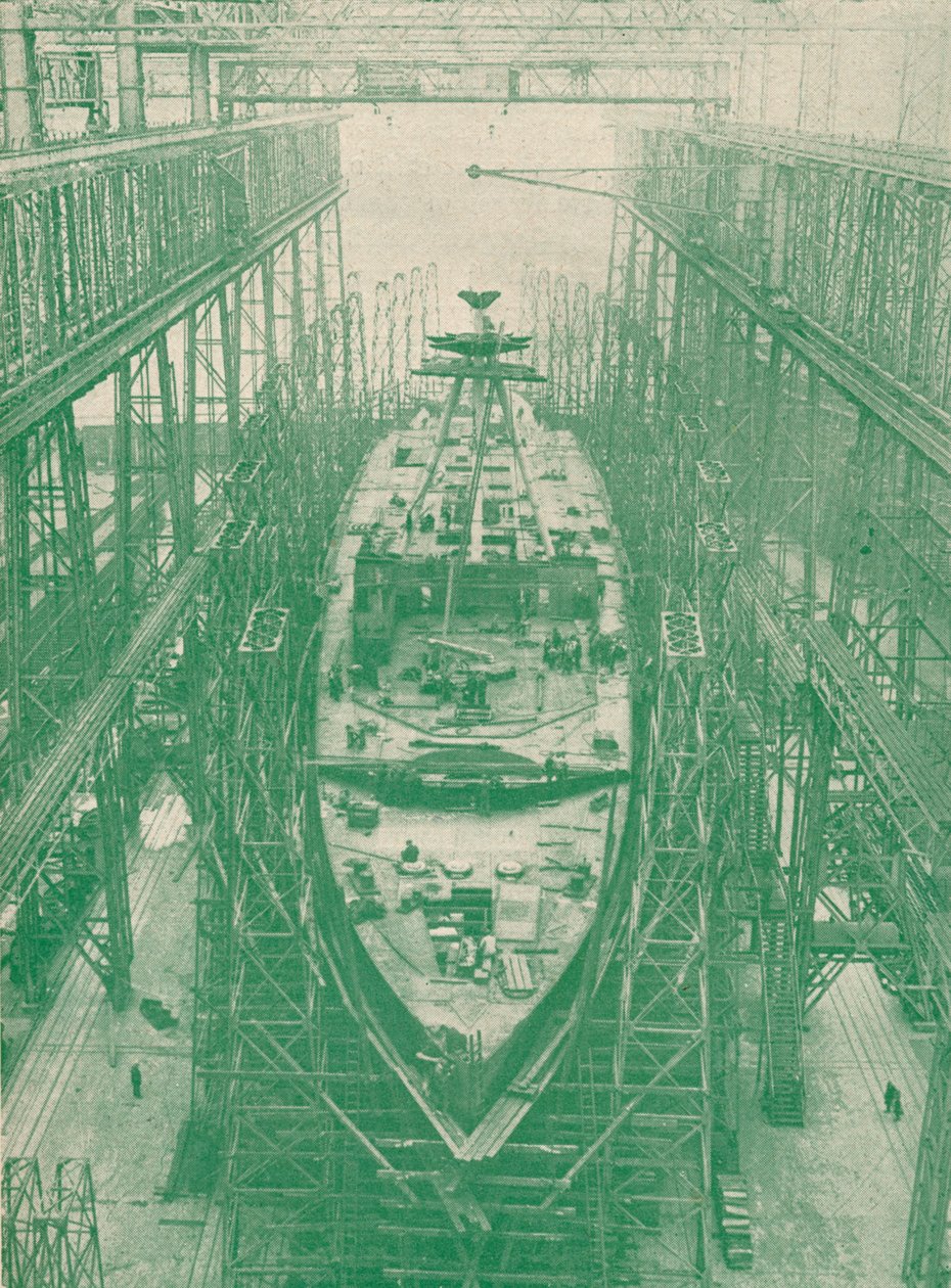 Egy könnyű cirkáló építés alatt, 1917 1919 alkotó: Unbekannt