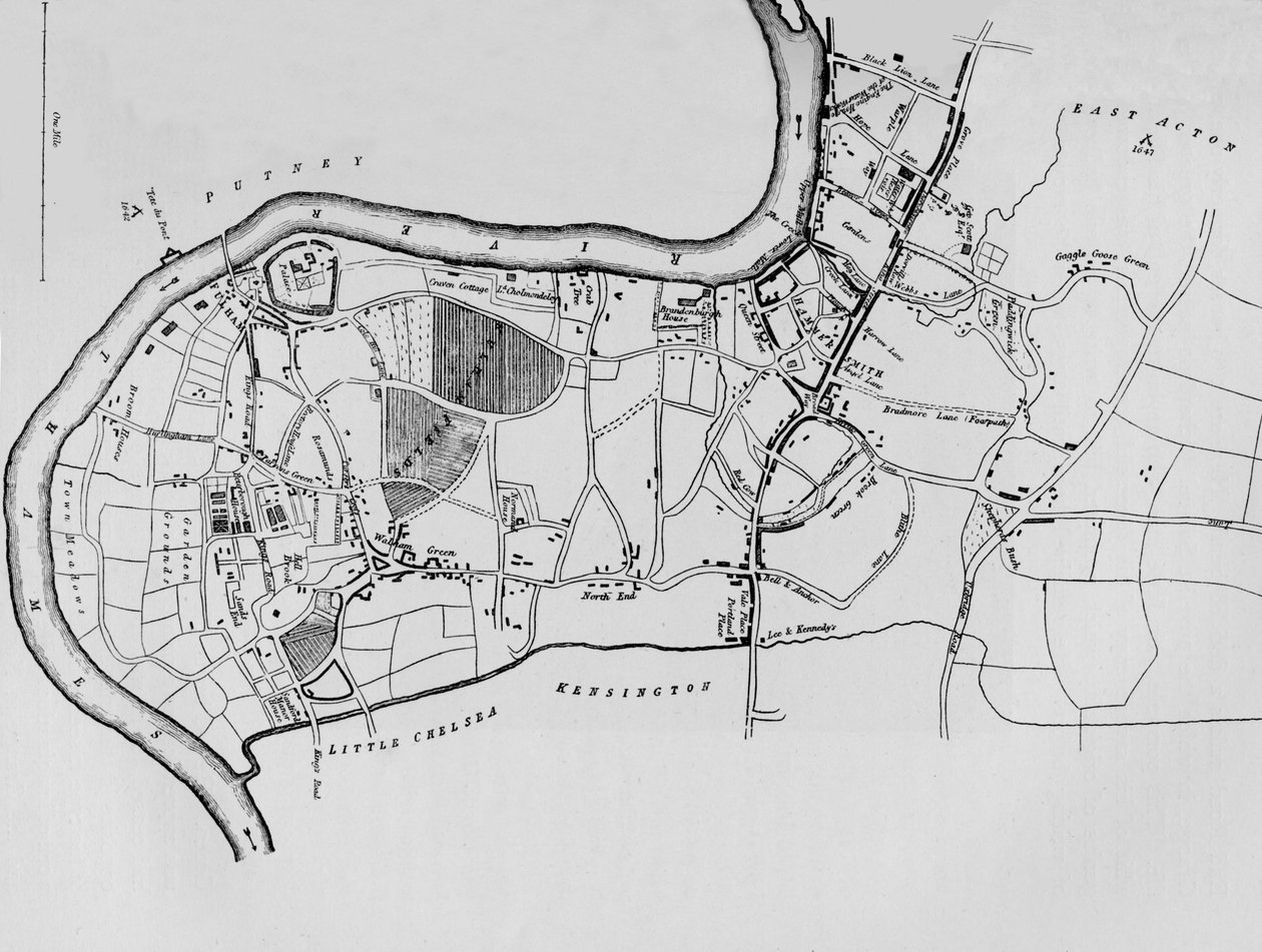 Fulham térképe 1813-ban, 1911-ben alkotó: Unbekannt