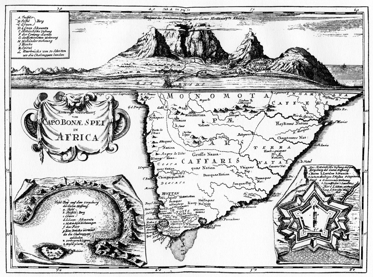 A Jóreménység fokának térképe, Dél-Afrika, 1719 1931 alkotó: Unbekannt