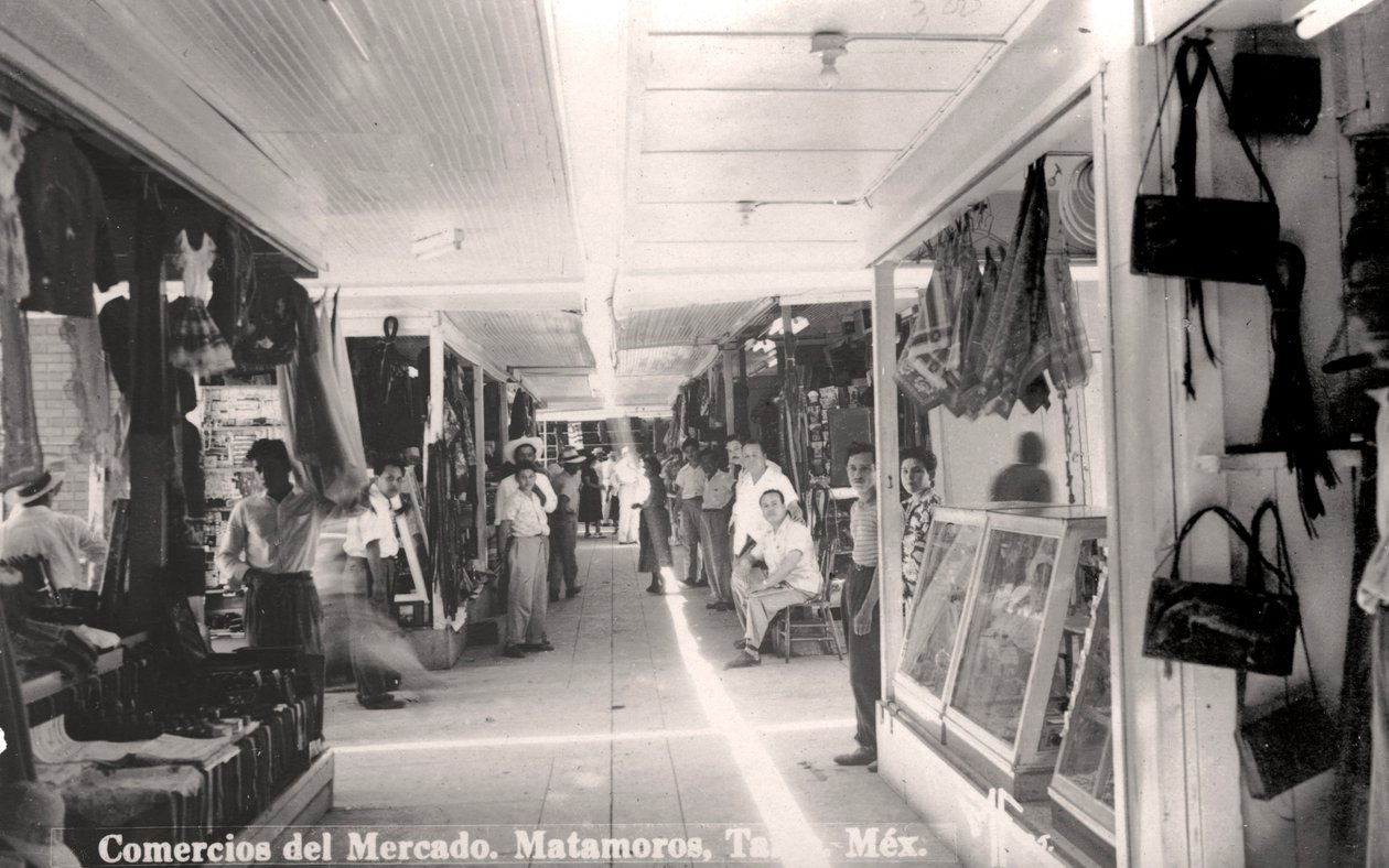 Egy piac Matamorosban, Mexikóban, az 1900-as években alkotó: Unbekannt