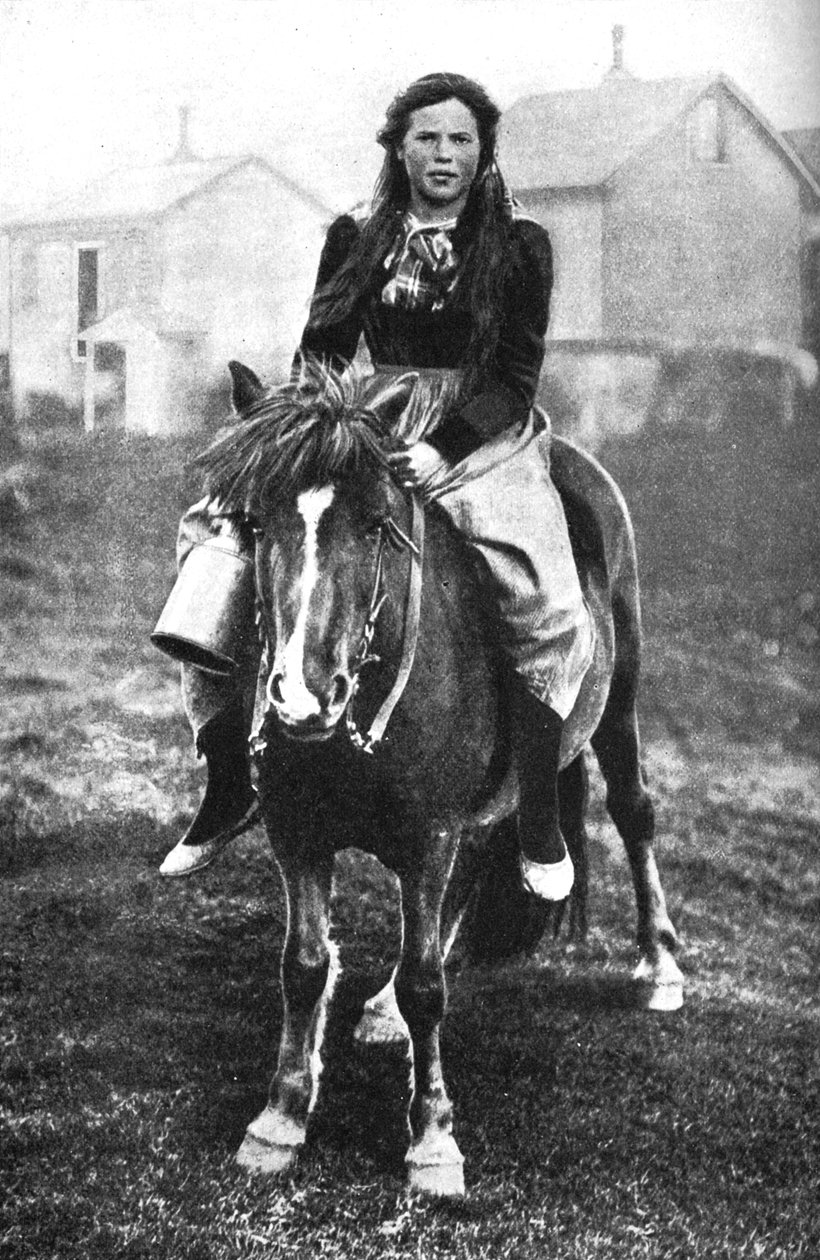Egy tejeslány a reggeli körben, Izland, 1922 alkotó: Unbekannt