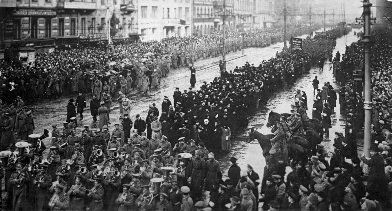 Gyászszertartás a februári forradalom áldozataira, Oroszország, 1917. április 5. alkotó: Unbekannt