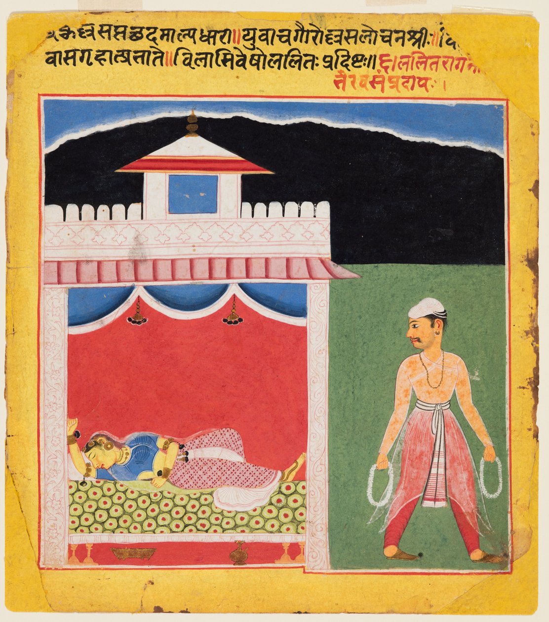 Egy oldal egy Ragamala sorozatból: Lalita Ragini, c. 1600. alkotó: Unbekannt
