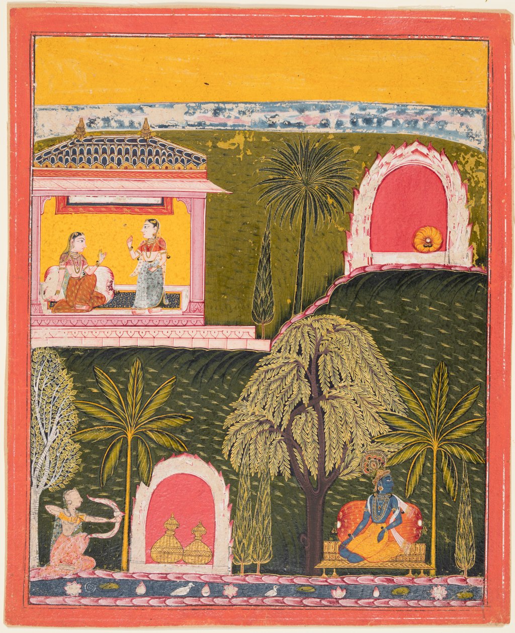 Egy oldal egy Rasikapriya sorozatból, c. 1660. alkotó: Unbekannt