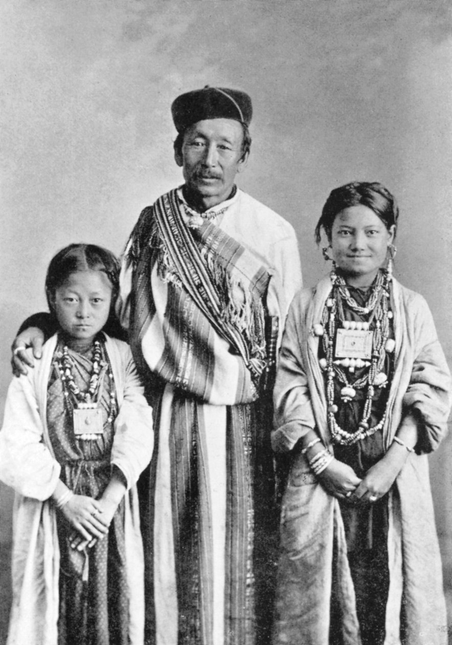 Lepchas portréja, Nyugat-Bengália, India, 1910 alkotó: Unbekannt