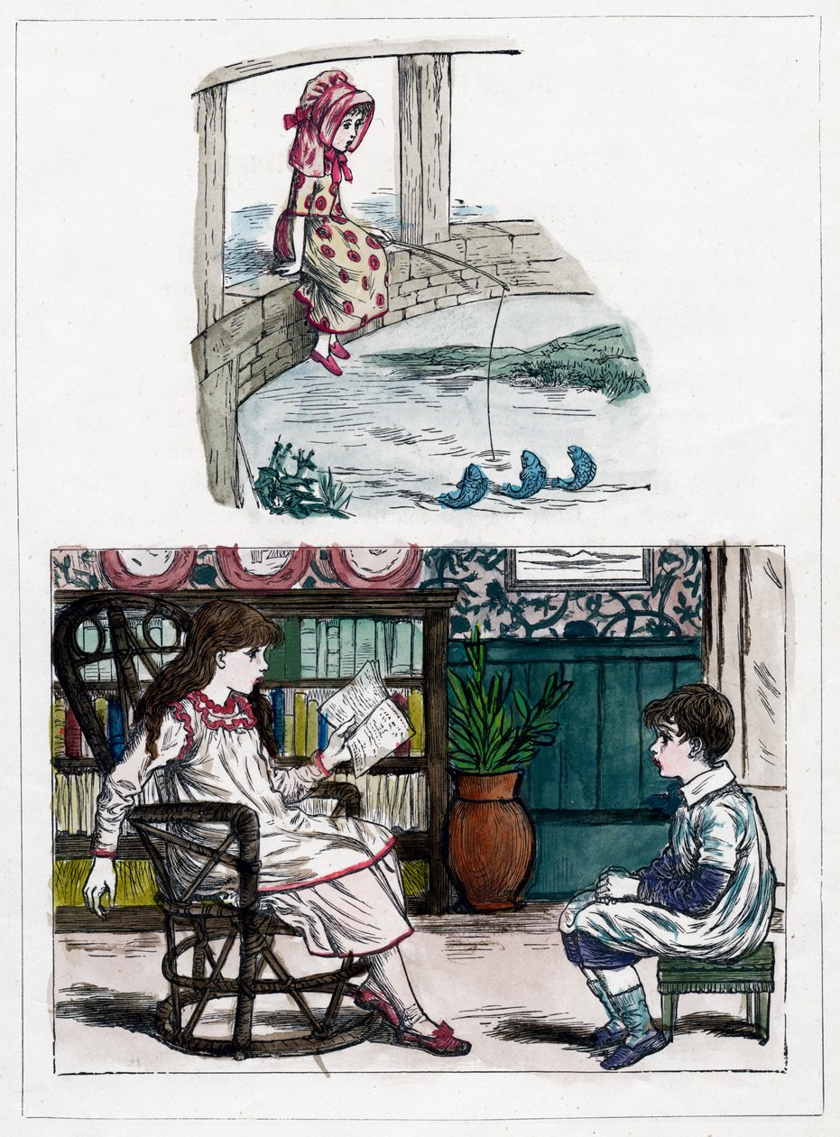 Nyomtatás Kate Greenaway The Little Folks Nature Painting Book könyvéből, 1880-as évek alkotó: Unbekannt