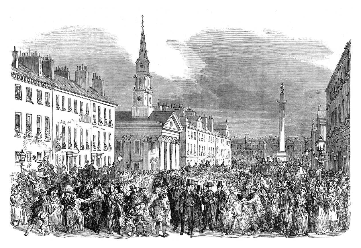 Elszakadó lelkészek körmenete az Edinburgh-i St. Andrews templomból, 1895 alkotó: Unbekannt