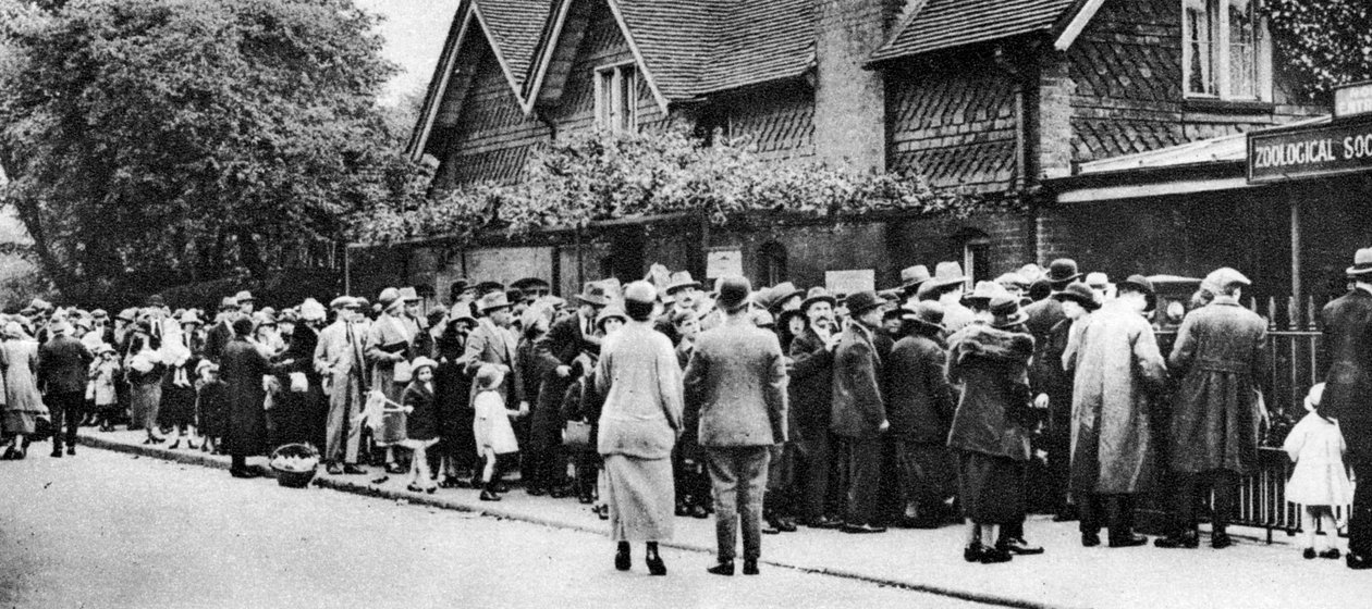 Sor az állatkertbe nemzeti ünnepen, London, 1926-1927 alkotó: Unbekannt