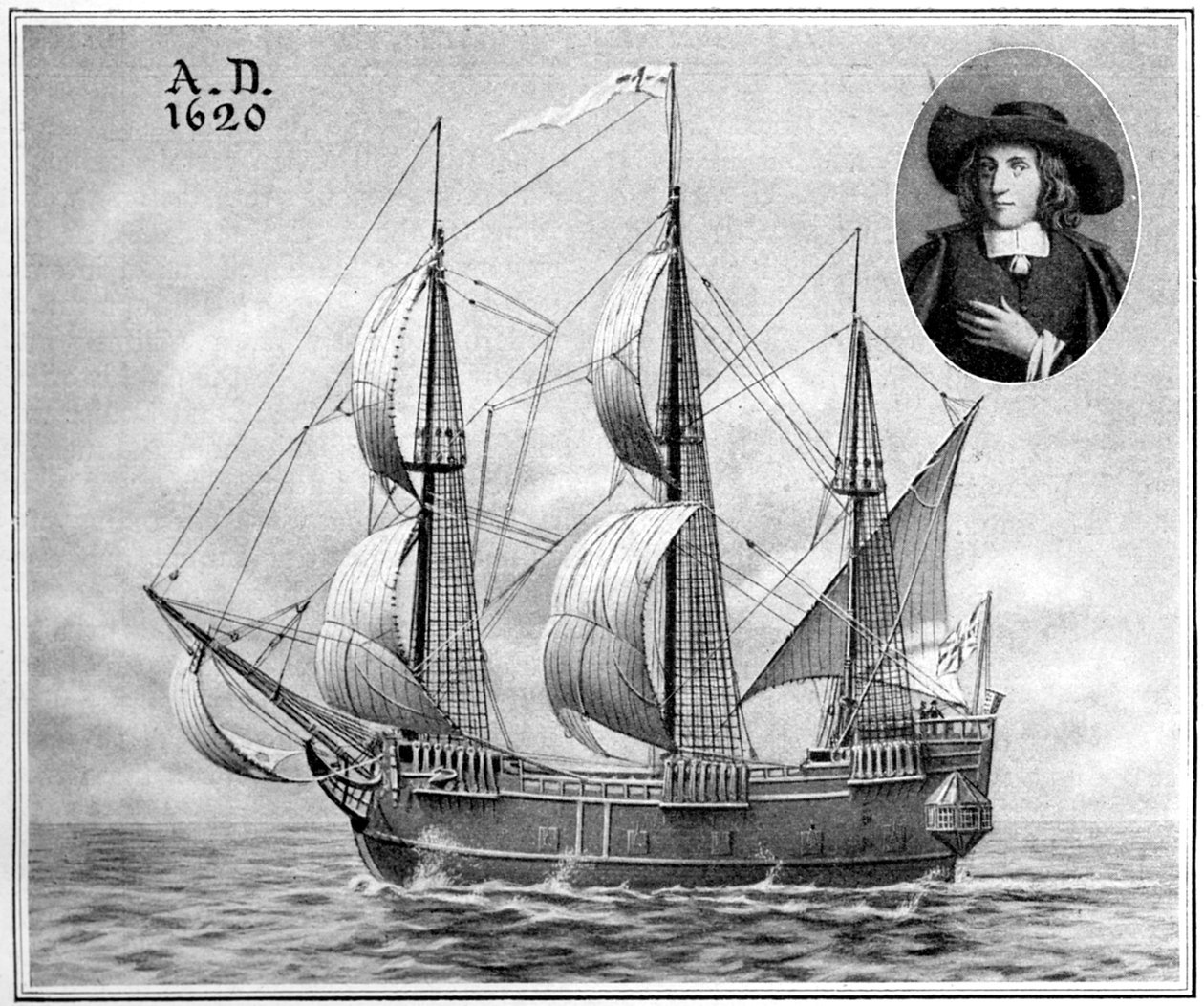 A Mayflower ábrázolása, 1922 alkotó: Unbekannt
