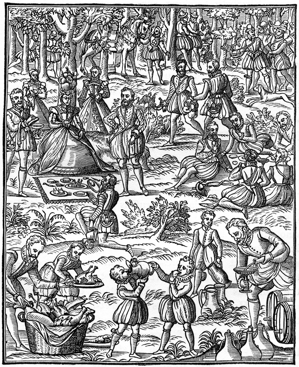 Királyi piknik, 1575, 1910 alkotó: Unbekannt