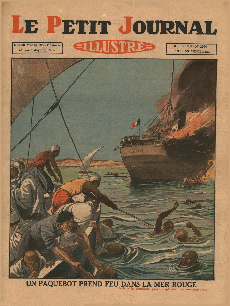 Kigyullad egy hajó a Vörös-tengeren, 1930. alkotó: Unbekannt