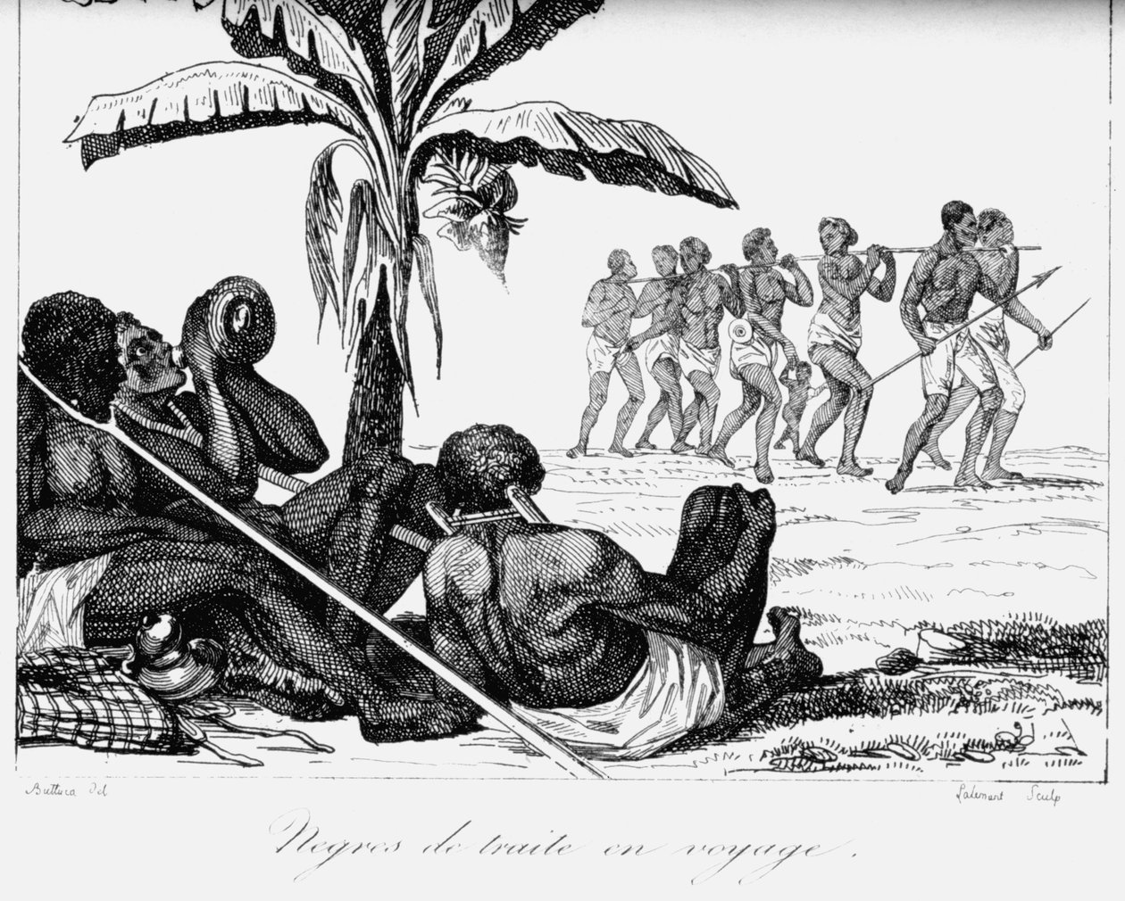 Egy rabszolgakonvoj, Afrika, 19. század alkotó: Unbekannt
