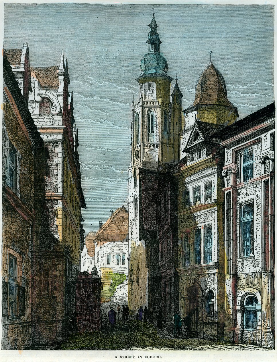 Egy utca Coburgban, Bajorországban, Németországban, 1880 alkotó: Unbekannt