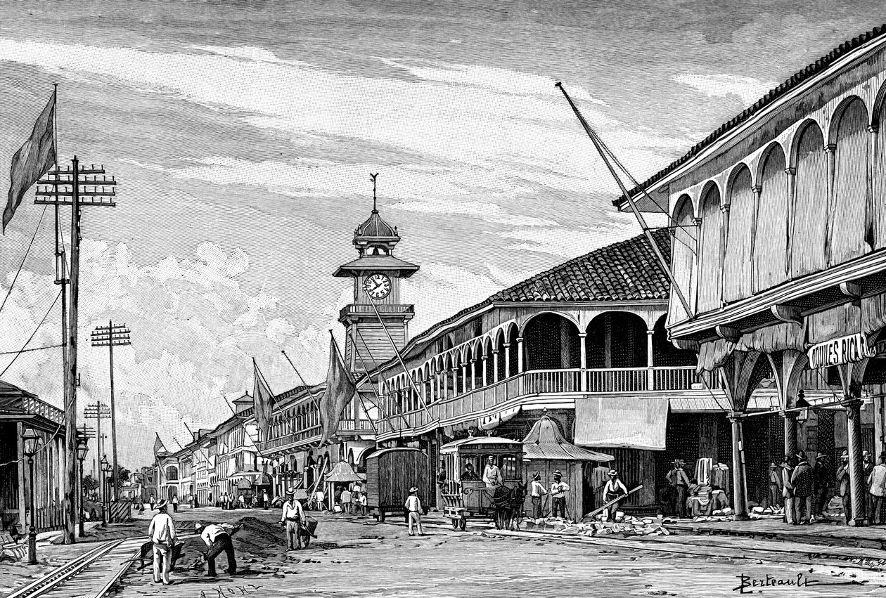 Egy utca Guayaquilben, Ecuadorban, 1895 alkotó: Unbekannt