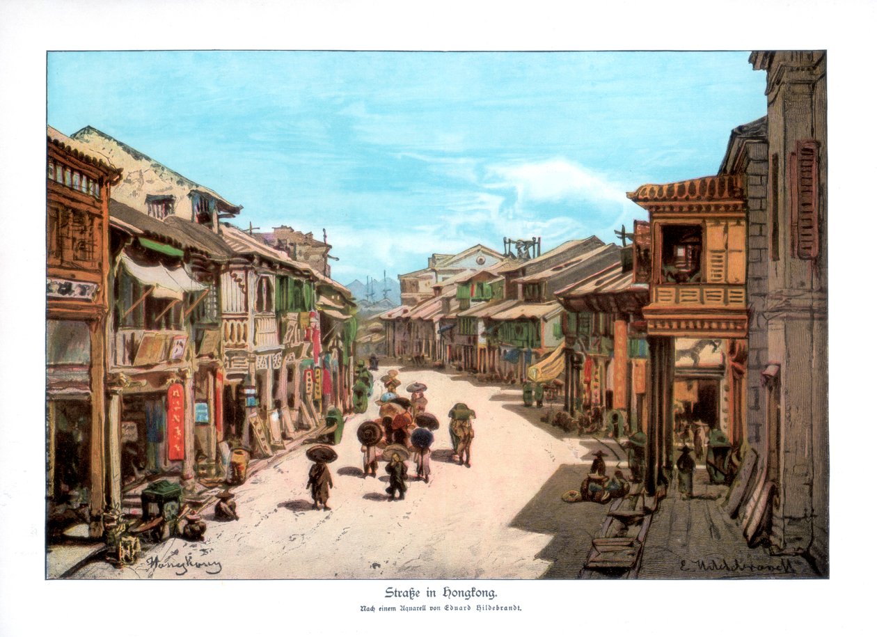 Egy utca Hongkongban, 1900 alkotó: Unbekannt