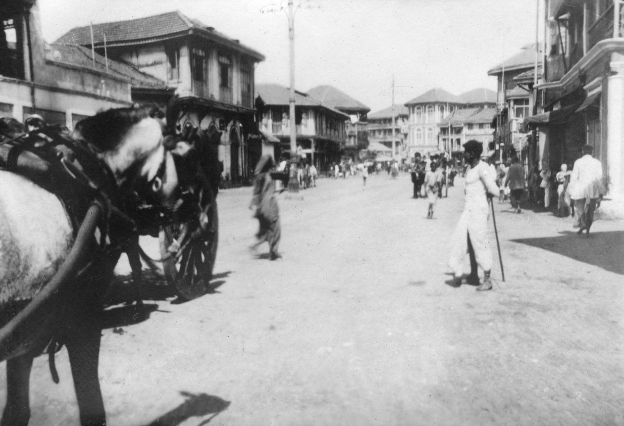 Egy utca Mumbaiban, Bombayben, Indiában, 1918 alkotó: Unbekannt