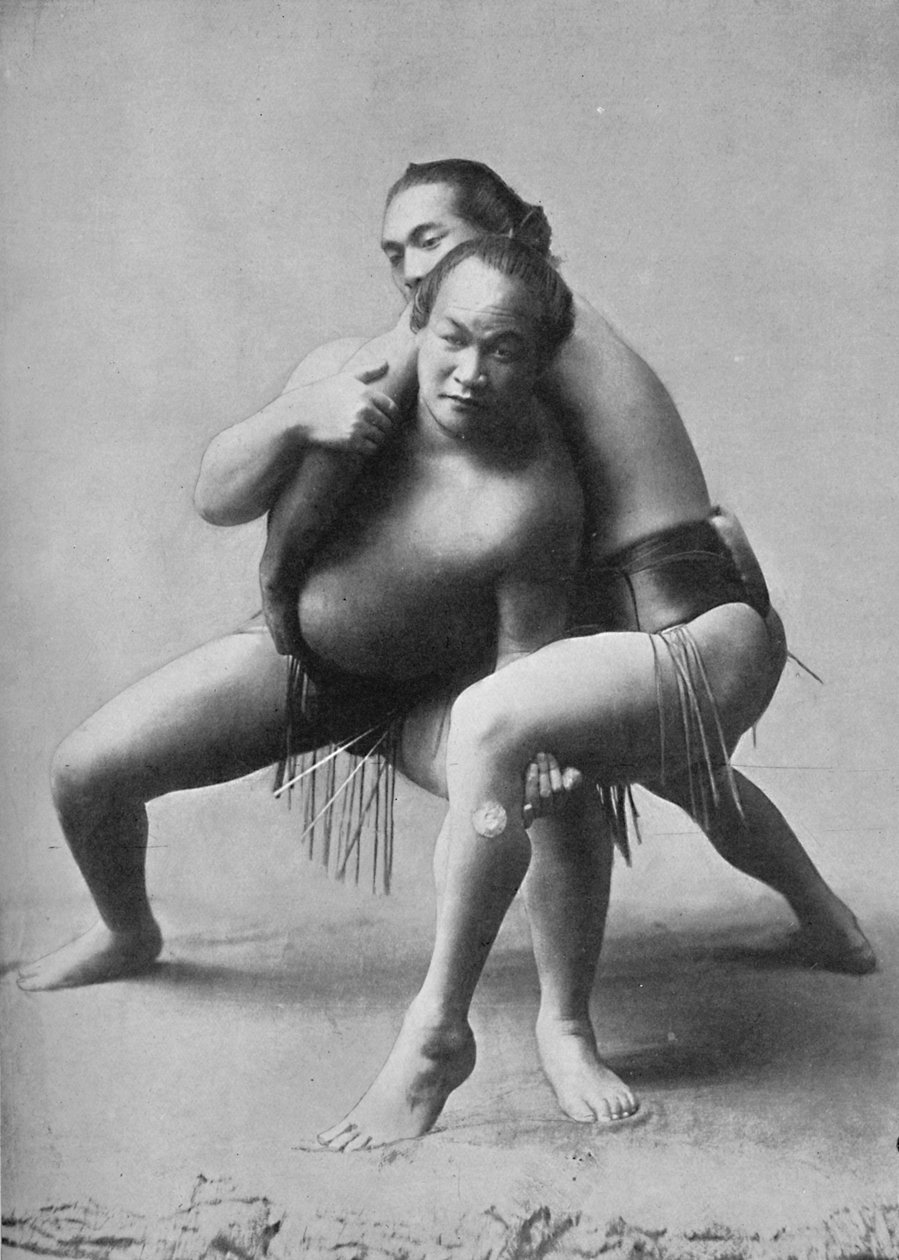Szumó birkózás pár japán profi között, 1902 alkotó: Unbekannt