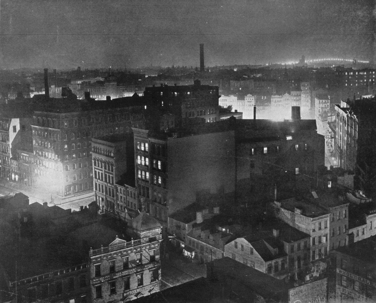New York éjszakai kilátása, 1915 alkotó: Unbekannt