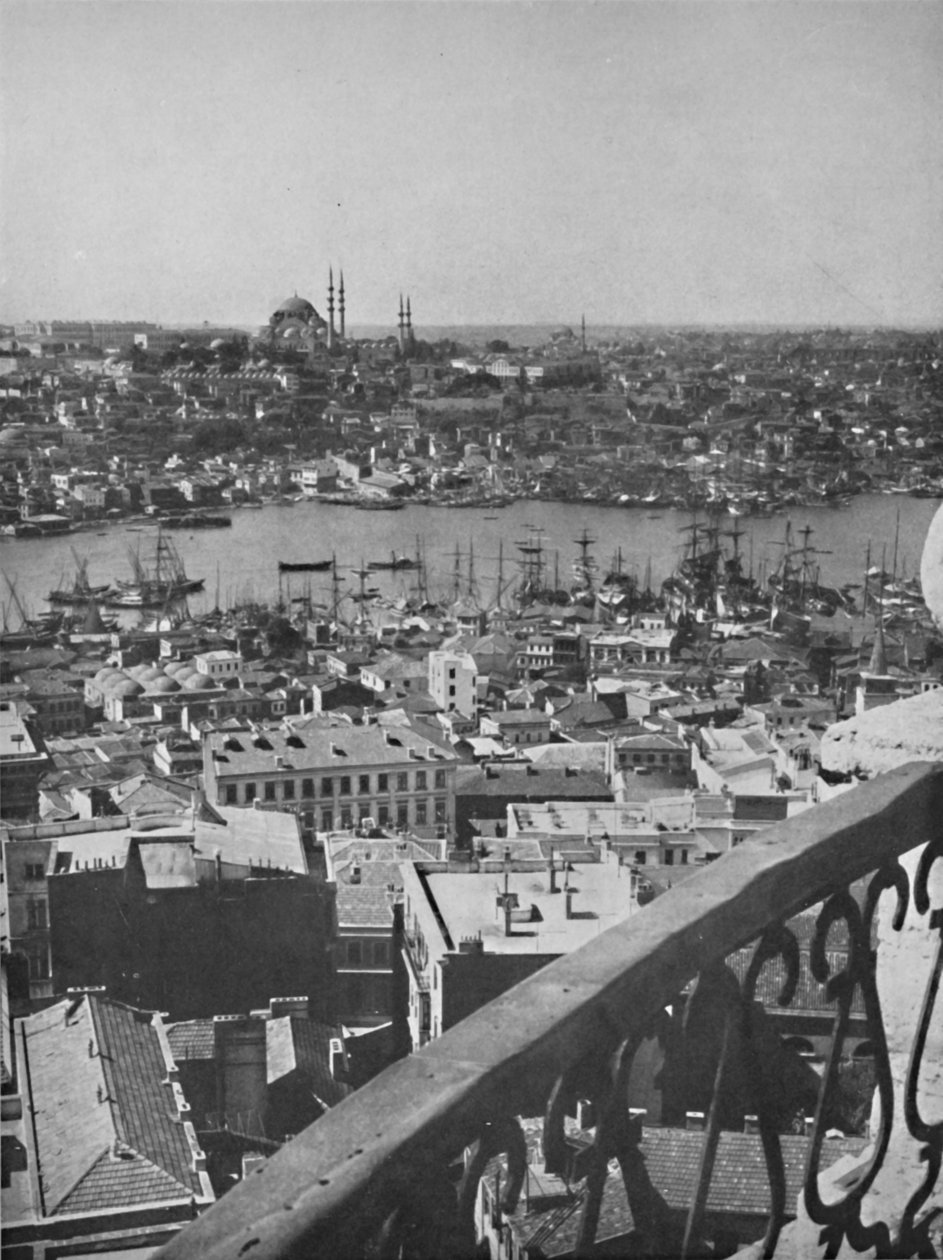 Kilátás Konstantinápolyra, a Santa Sophia mecsettel, 1913 alkotó: Unbekannt