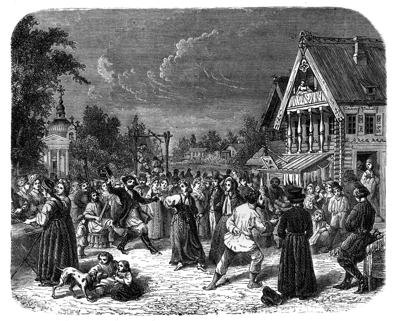 Egy falusi ünnepség Oroszországban, 1890 körül alkotó: Unbekannt