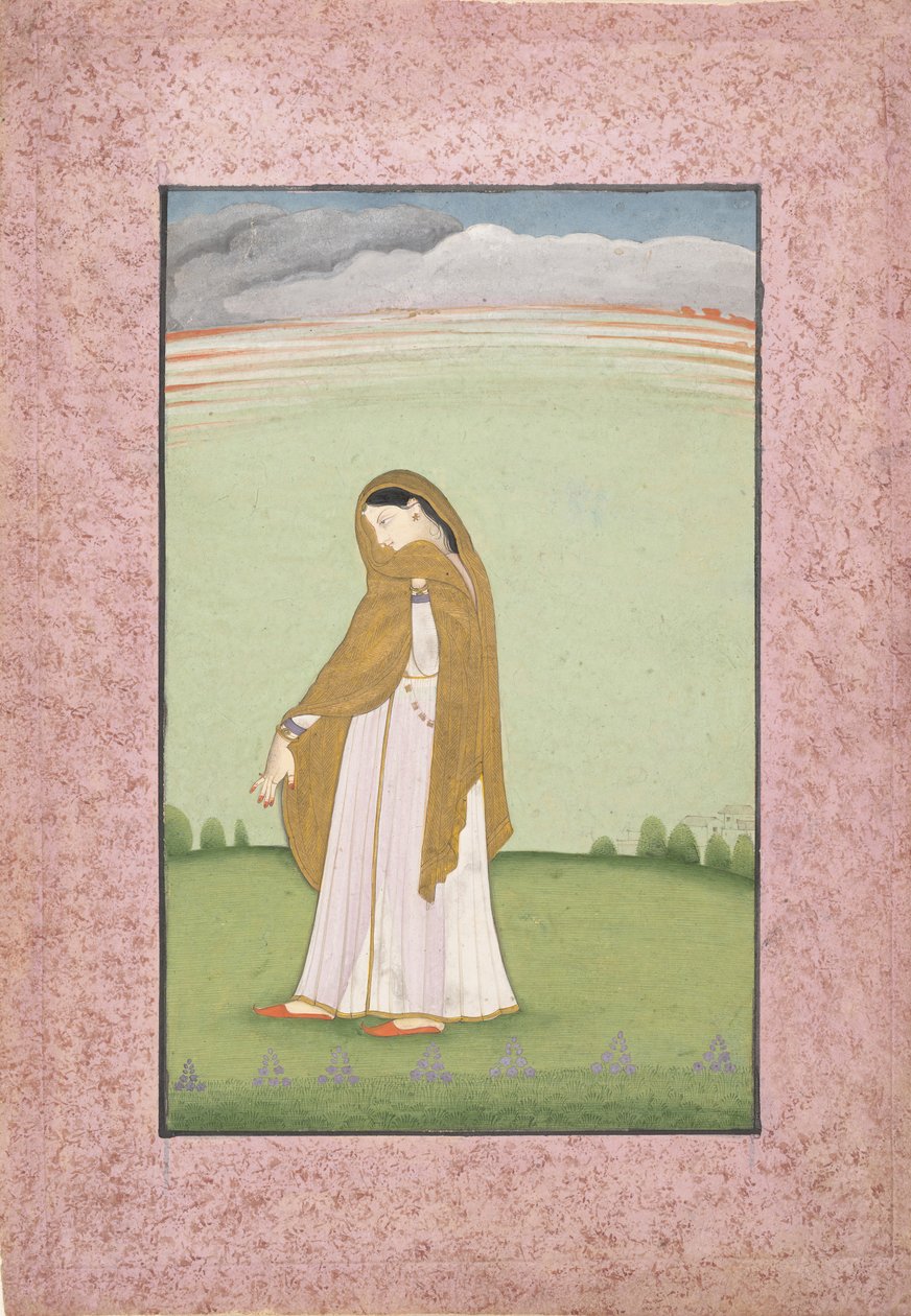 Abhisarika Nayika, a szeretőjére vágyó hősnő, kb. 1790-1800. alkotó: Unbekannt