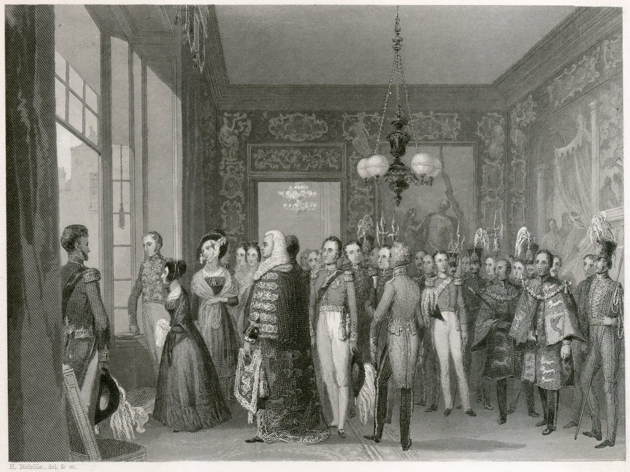 Viktória királynő csatlakozása, Szent Jakab-palota, Westminster, London, 1837 alkotó: Unbekannt